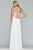 Faviana - S10228 Beaded Scallop Lace Applique Chiffon A Line Dress in White