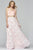 Faviana - S10231 Two Piece V-Neck Floral Evening Dress in Pink