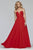 Faviana - S10232E Deep Sweetheart Chiffon A-line Dress in Red