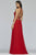Faviana - Lace Up Back High Slit Chiffon Dress - 1 pc Mauve In Size 0 Available