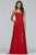 Faviana - S10233 String Back Empire Waist A-Line Chiffon Dress in Red