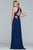 Faviana - Halter Chiffon A-line Evening Gown S10235 In Blue