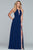 Faviana - Halter Chiffon A-line Evening Gown S10235 In Blue