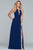 Faviana - Halter Chiffon A-line Evening Gown S10235 In Blue