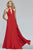 Faviana - Halter Chiffon A-line Evening Gown S10235 In Red
