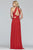 Faviana - Halter Chiffon A-line Evening Gown S10235 In Red