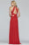 Faviana - Halter Chiffon A-line Evening Gown S10235 In Red