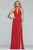 Faviana - Halter Chiffon A-line Evening Gown S10235 In Red
