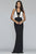 Faviana - S10236 Plunging Halter Bandeau Evening Dress in Black and White