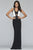 Faviana - S10236 Plunging Halter Bandeau Evening Dress in Black and White