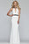 Faviana - S10237 Strappy Jewel Fitted Evening Gown in White