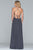 Faviana - S10238 Dotted Chiffon Halter A-line Dress With Slit in Black