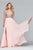 Faviana - S10244 Two-Piece Crystal-Crusted Chiffon Gown in Pink
