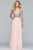 Faviana - S10244 Two-Piece Crystal-Crusted Chiffon Gown in Pink