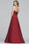 Faviana - S10249 Sleeveless V-neck Taffeta Ballgown in Red