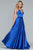 Faviana - S10252 Sleeveless V-neck Satin Ballgown in Blue