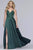 Faviana - S10253 Beaded Lace Applique Sleeveless Satin Evening Gown in Green