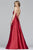 Faviana - S10254 Sleeveless Halter Charmeuse A-line Dress in Red