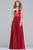 Faviana - S10254 Sleeveless Halter Charmeuse A-line Dress in Red
