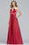 Faviana - S10254 Sleeveless Halter Charmeuse A-line Dress in Red