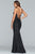 Faviana - S10258 Crisscross-Strapped Metallic Jersey Gown