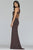 Faviana - S10261 Textured Metallic Jersey Cutout Back Gown