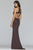 Faviana - S10261 Textured Metallic Jersey Cutout Back Gown
