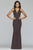 Faviana - S10261 Textured Metallic Jersey Cutout Back Gown