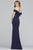 Faviana - S10262 Two Piece Glitter Jersey Off-Shoulder Dress In Blue