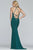 Faviana - S10266 Beaded Deep V-neck Jersey Fitted Dress In Green