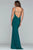 Faviana - S10268 Beaded V-neck Jersey Sheath Dress in Green