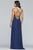 Faviana - S10270 Beaded V-neck A-line Dress With Train in Blue