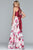 Faviana - S10277 Two Piece Jewel Floral Dress with Back Bow in White and Red