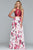 Faviana - S10277 Two Piece Jewel Floral Dress with Back Bow in White and Red