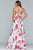 Faviana - Floral Halter A-Line Evening Gown S10278 In White and Red