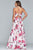 Faviana - Floral Halter A-Line Evening Gown S10278 In White and Red