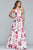 Faviana - Floral Halter A-Line Evening Gown S10278 In White and Red