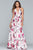 Faviana - Floral Halter A-Line Evening Gown S10278 In White and Red