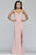 Faviana - S10284 Stretch Crepe Halter V-neck Fitted Dress in Pink