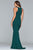 Faviana - S10287 Sleeveless Matte Stretch Crepe V-neck Trumpet Dress in Green