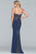 Faviana - S10292 Applique Sweetheart Jersey Sheath Dress in Blue