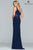 Faviana - S10294 One Shoulder Appliqued Evening Gown In Blue