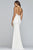 Faviana - S10296 Applique Halter Neck Matte Stretch Crepe Fitted Dress in White