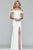Faviana - S10297 3D Floral Applique Off-Shoulder Fitted Dress in White