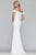 Faviana - S10297 3D Floral Applique Off-Shoulder Fitted Dress in White