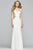 Faviana - S10304 Strapless Floral Embroidered Illusion Sheath Gown in White