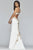 Faviana - Metallic Floral Appliqued Trumpet Gown S10302 In White