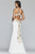 Faviana - S10302 Metallic Floral Appliqued Trumpet Gown in White