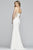 Faviana - S10304 Strapless Floral Embroidered Illusion Sheath Gown in White