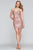 Faviana - S10351 Cowl Neck Metallic Jersey Sheath Dress In Pink and Gold